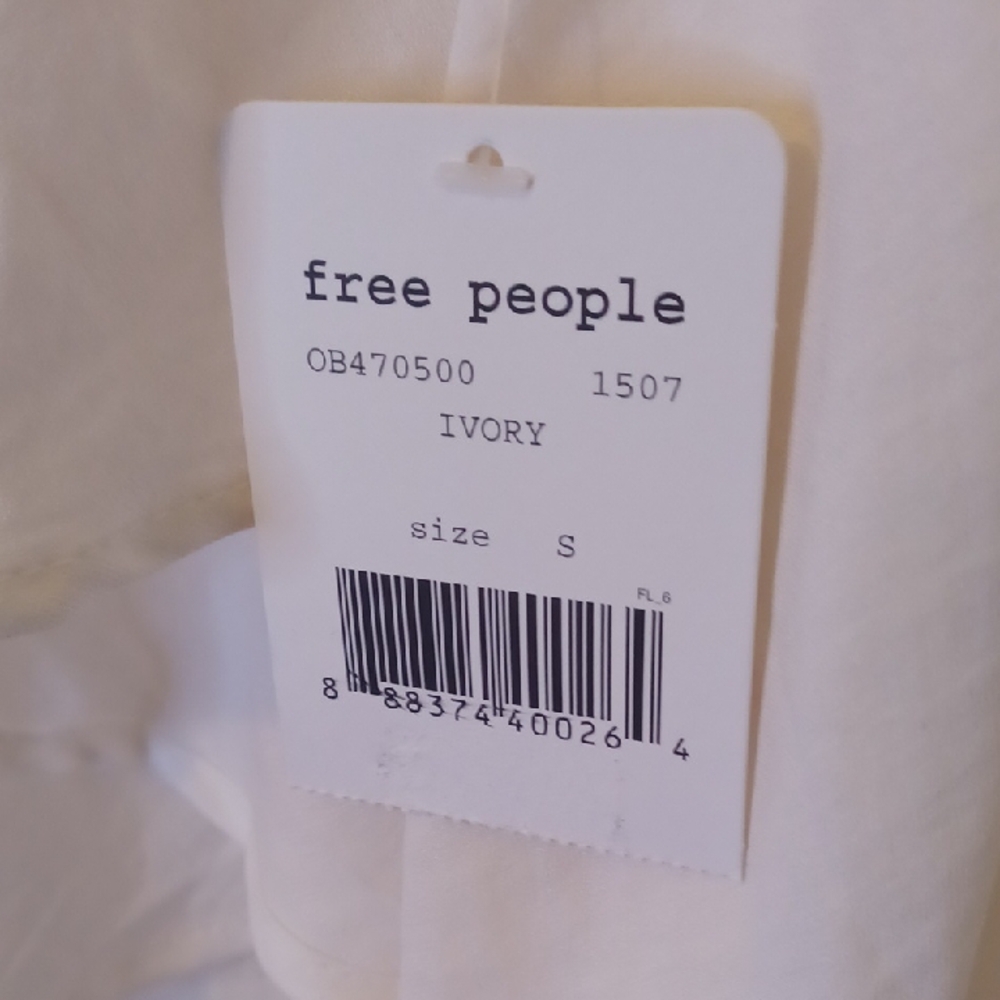 Free People Cream Drape Boho Blouse, NWT - Picture 4 of 6